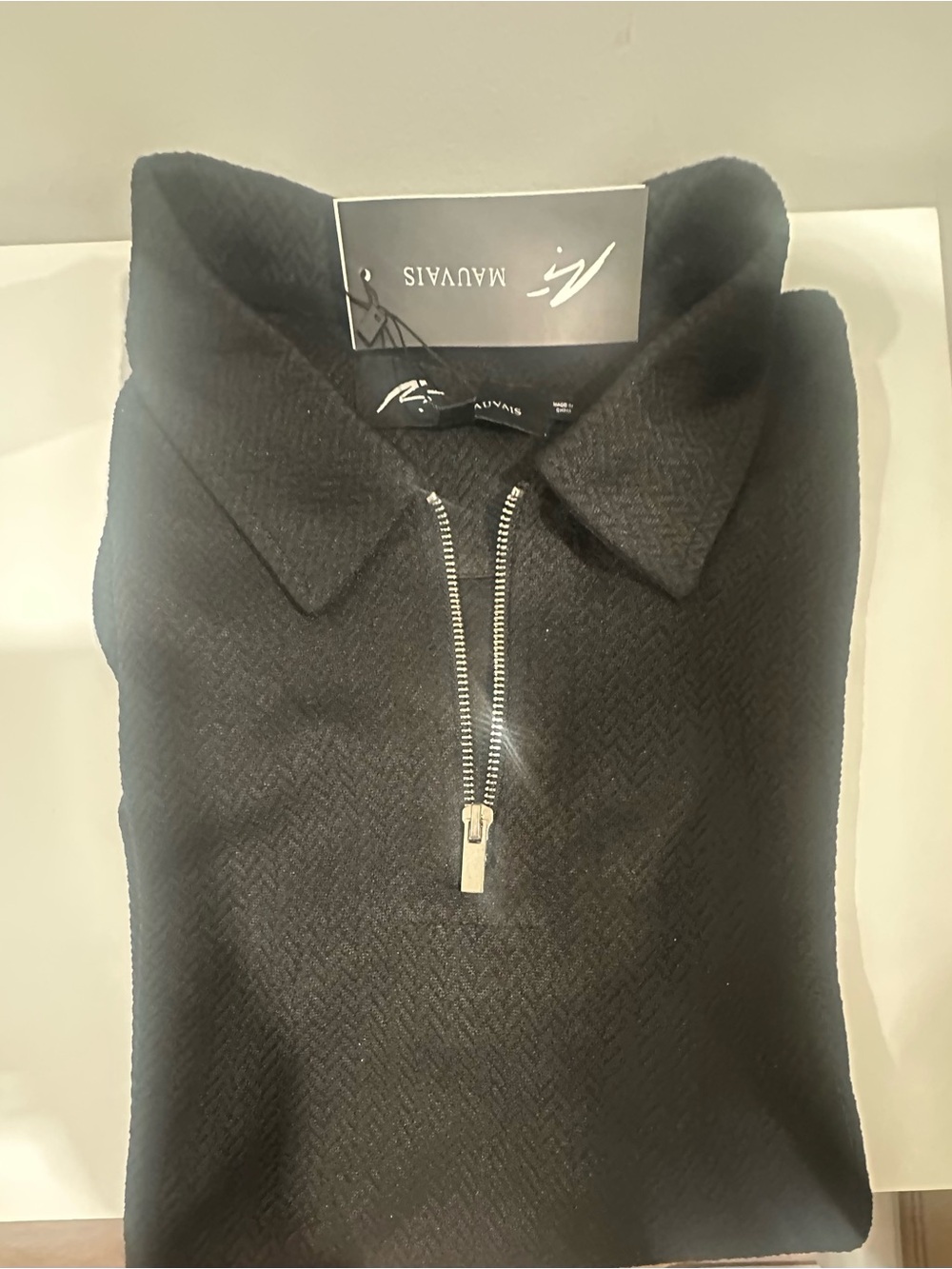 Mauvais (Men’s) Black Half-Zip Polo